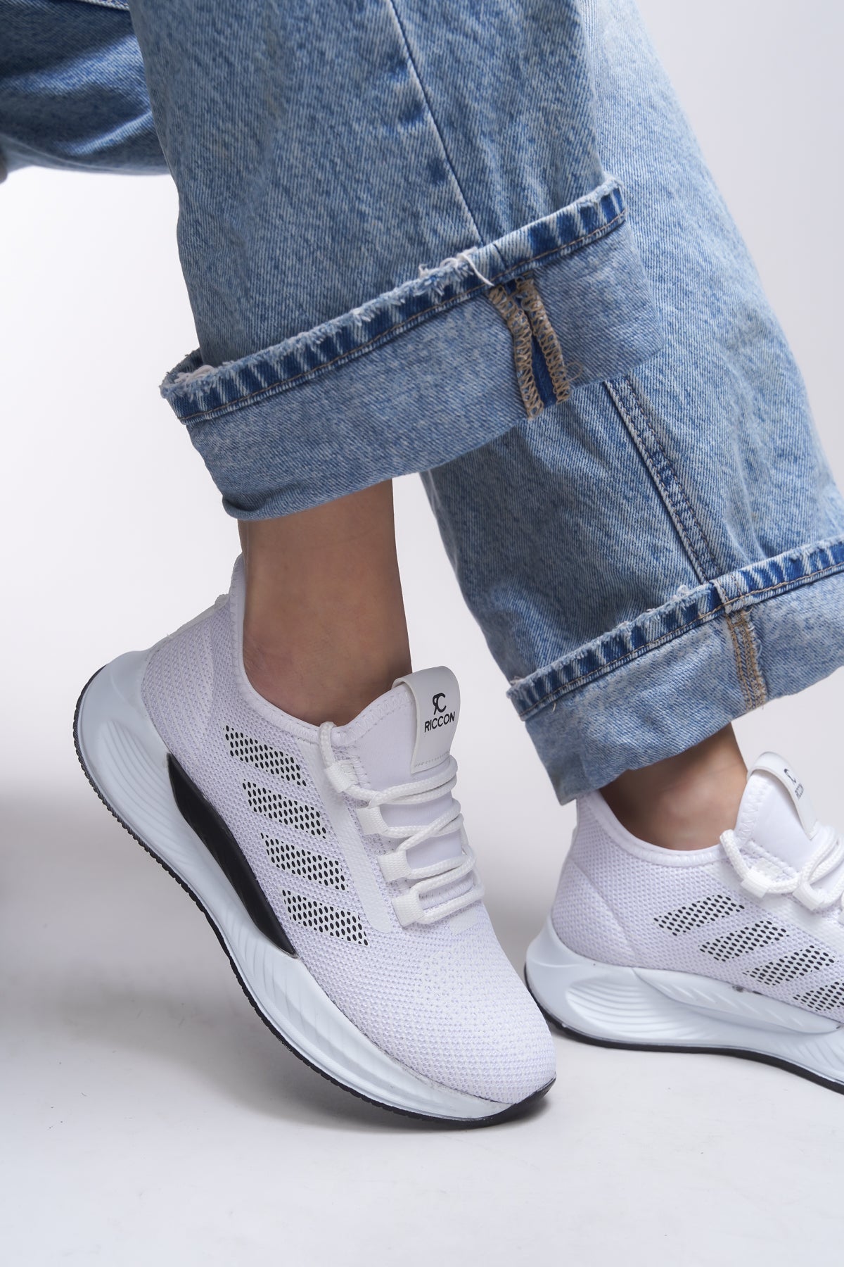Riccon Drakruil Unisex Sneaker 0012141 Beyaz Siyah - Riccon