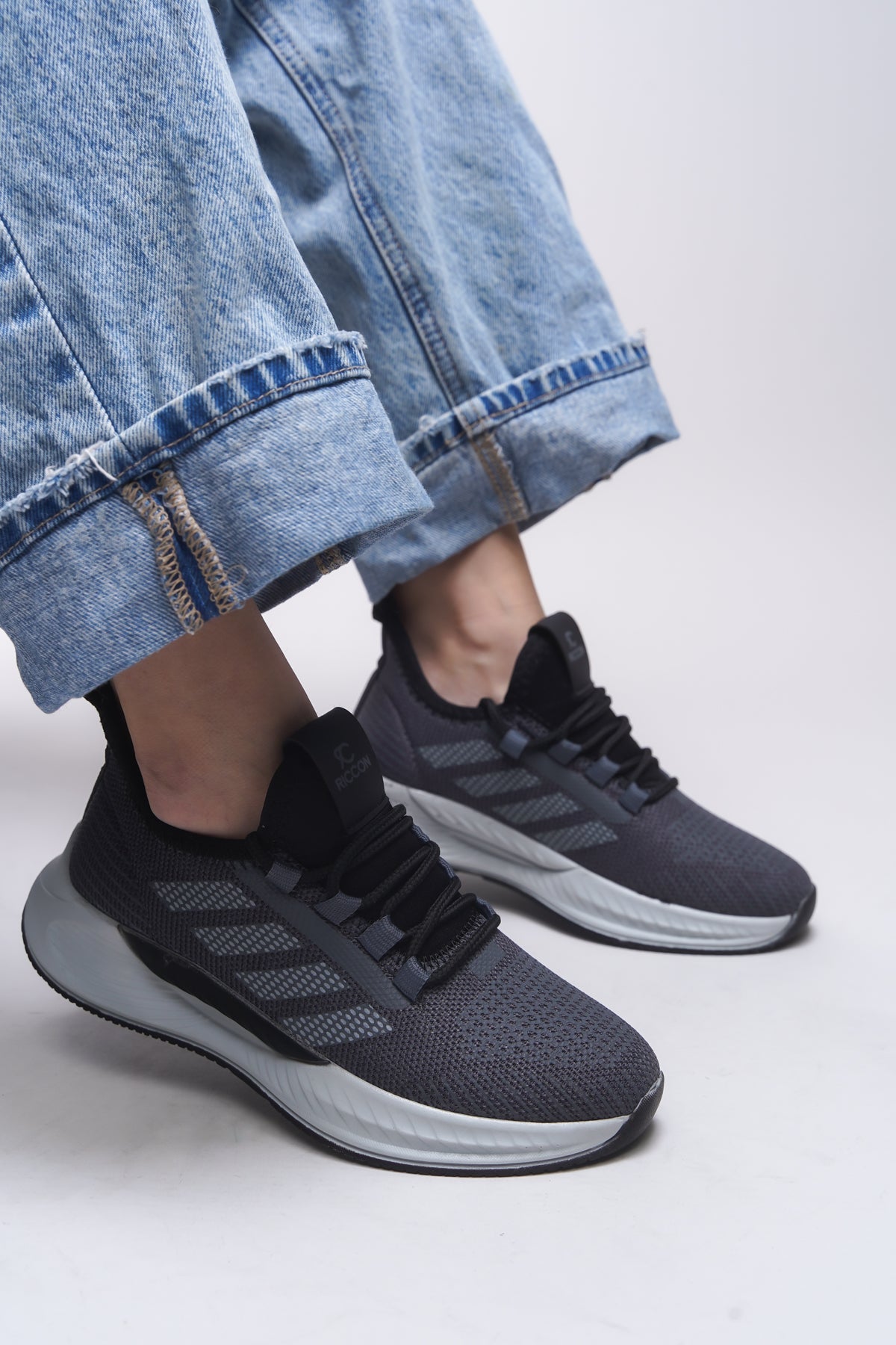 Riccon Drakruil Unisex Sneaker 0012141 Füme Siyah - Riccon