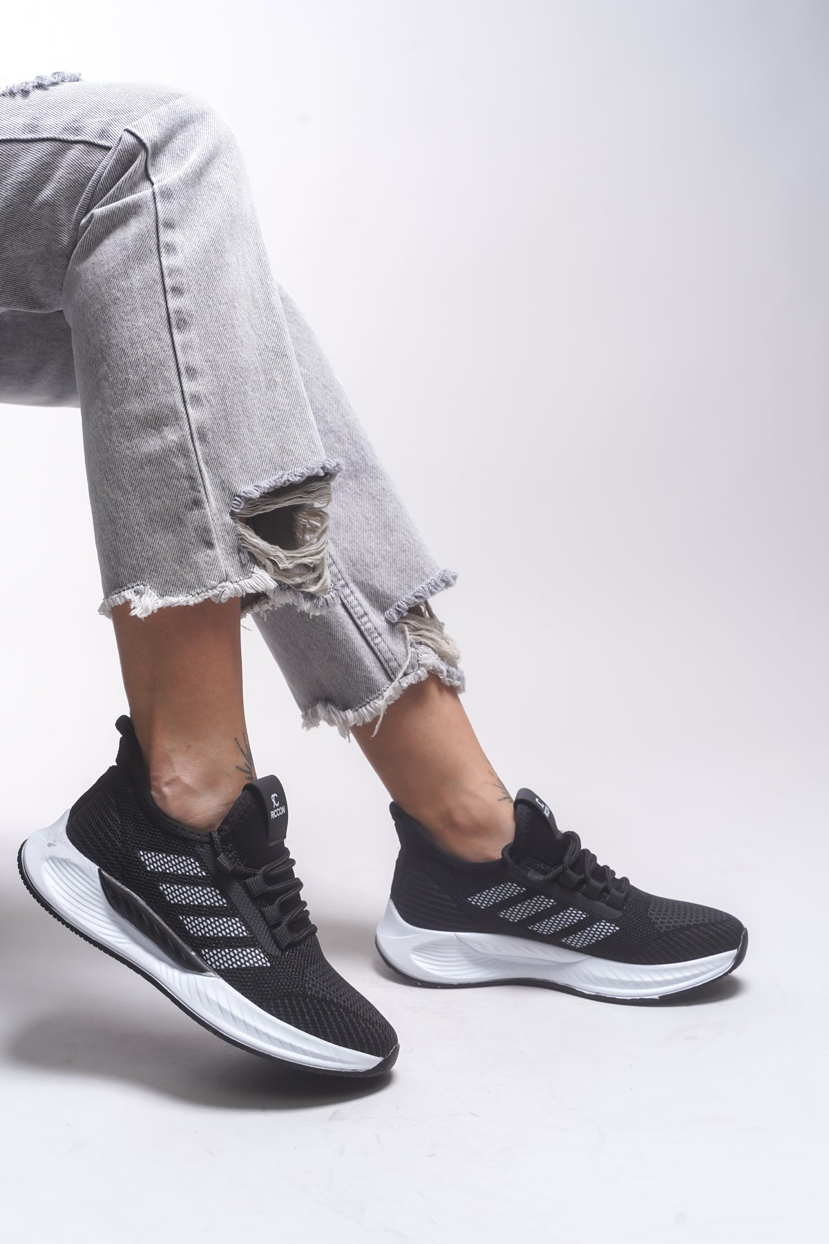 Riccon Drakruil Unisex Sneaker 0012141 Siyah Beyaz - Riccon