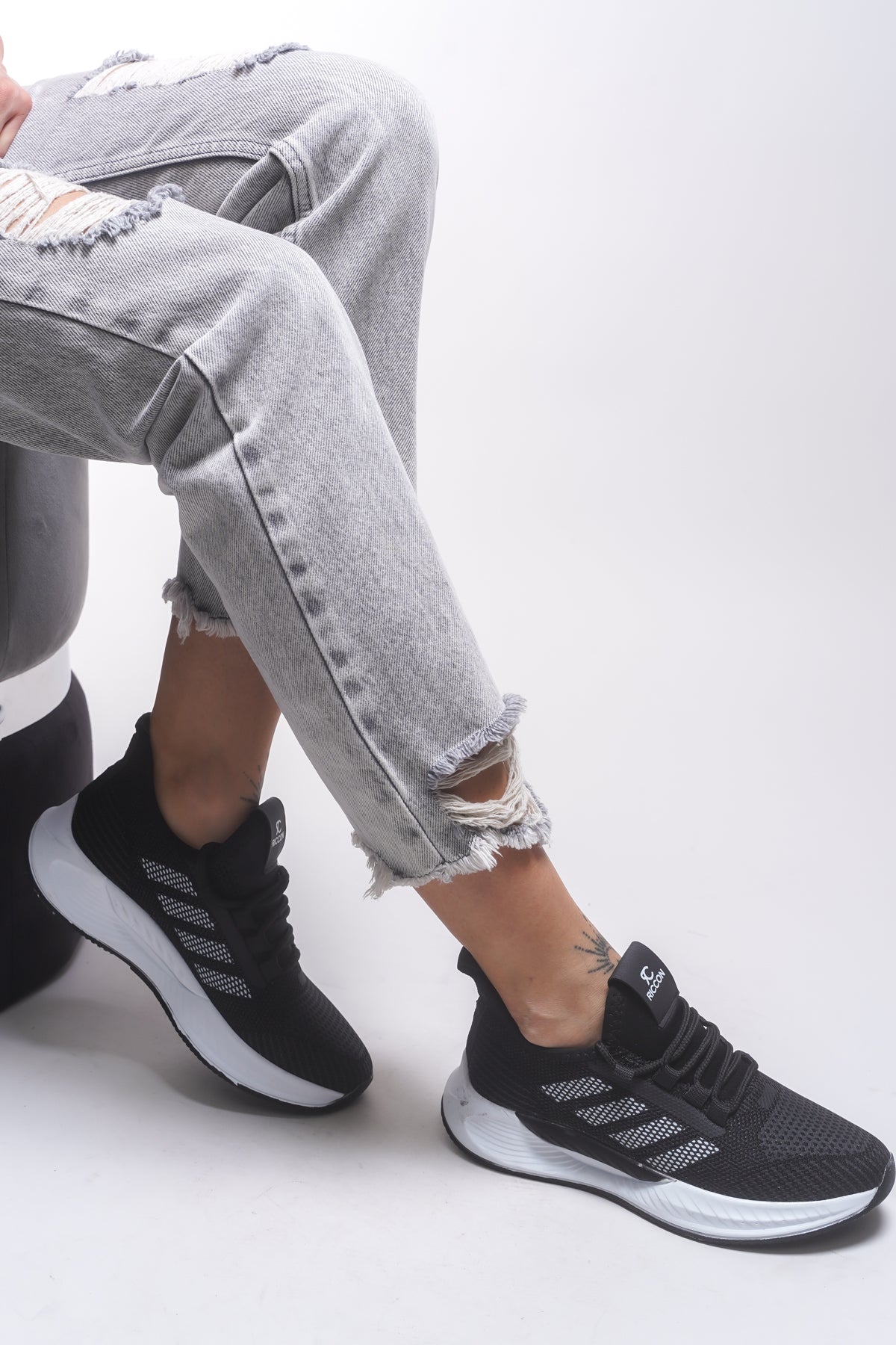 Riccon Drakruil Unisex Sneaker 0012141 Siyah Beyaz - Riccon
