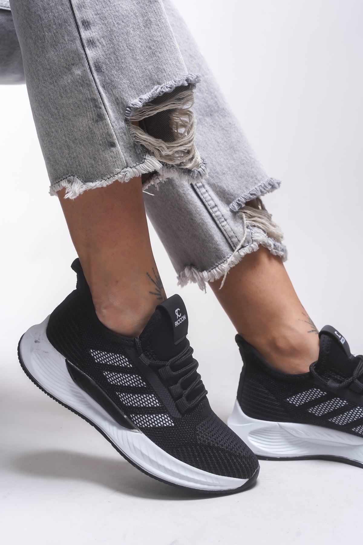 Riccon Drakruil Unisex Sneaker 0012141 Siyah Beyaz - Riccon