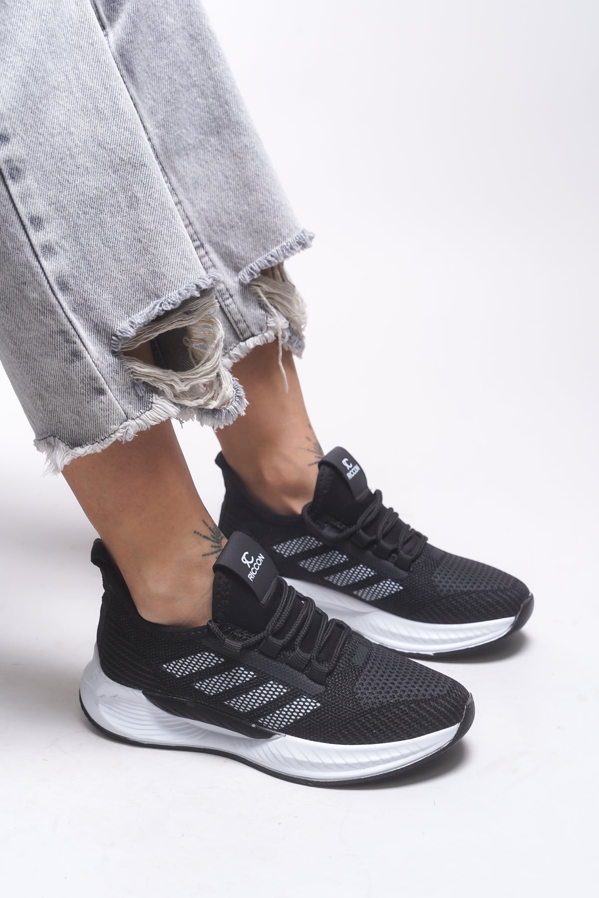 Riccon Drakruil Unisex Sneaker 0012141 Siyah Beyaz - Riccon