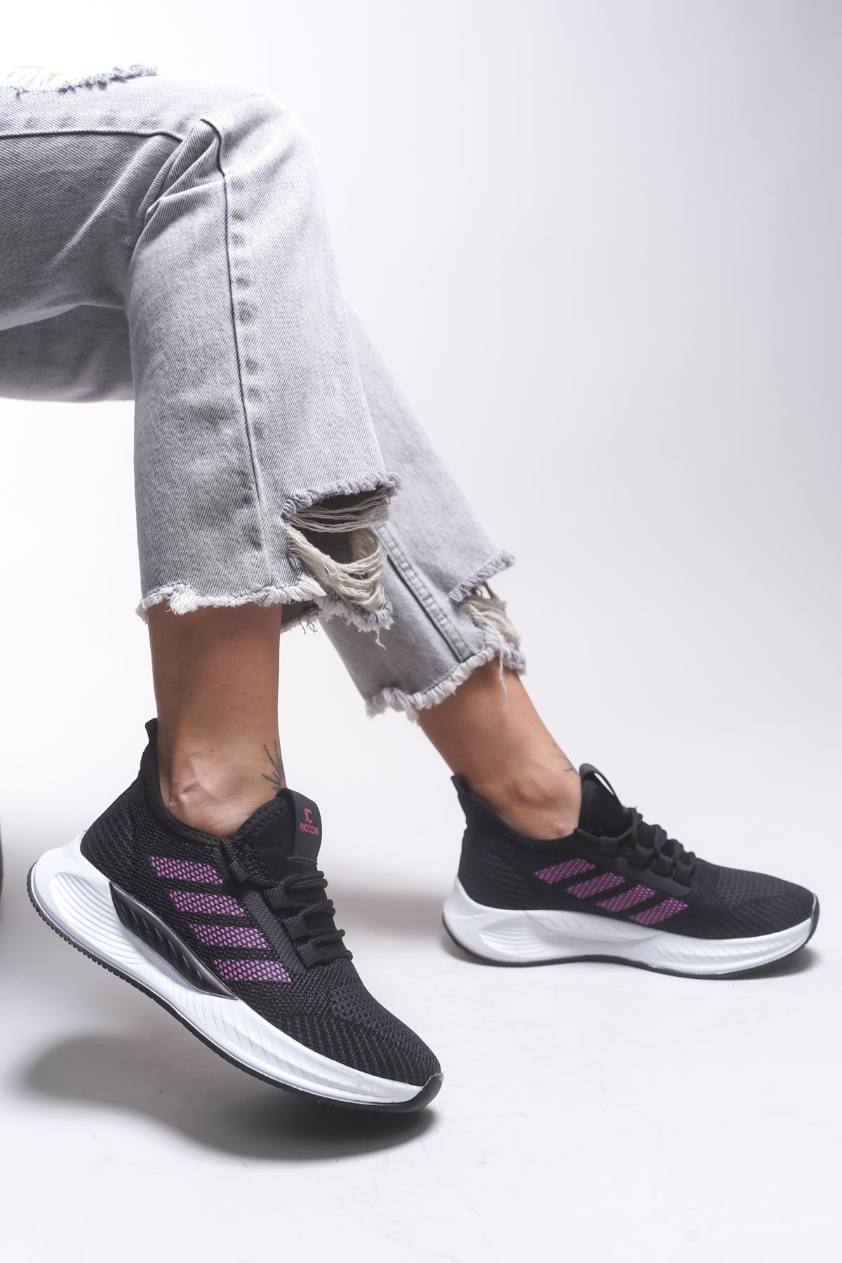 Riccon Drakruil Unisex Sneaker 0012141 Siyah Fuşya - Riccon