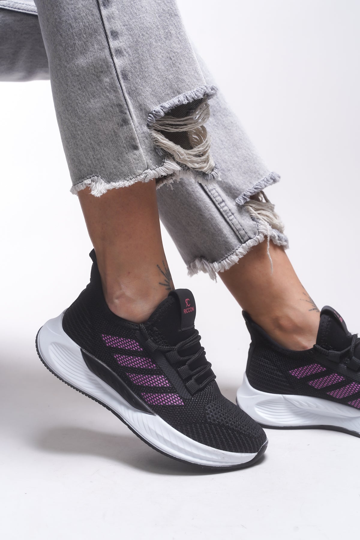 Riccon Drakruil Unisex Sneaker 0012141 Siyah Fuşya - Riccon