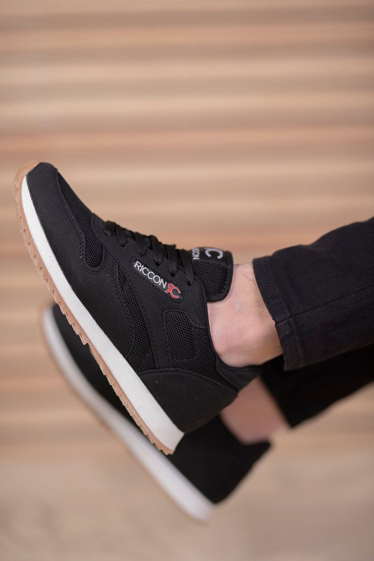 Riccon Erkek Sneaker 00121057 Siyah Beyaz Krep - Riccon
