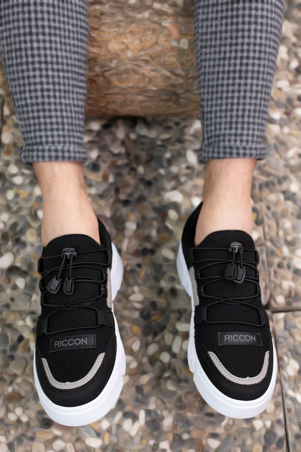 Riccon Erkek Sneaker 00122023 Siyah Buz Beyaz - Riccon