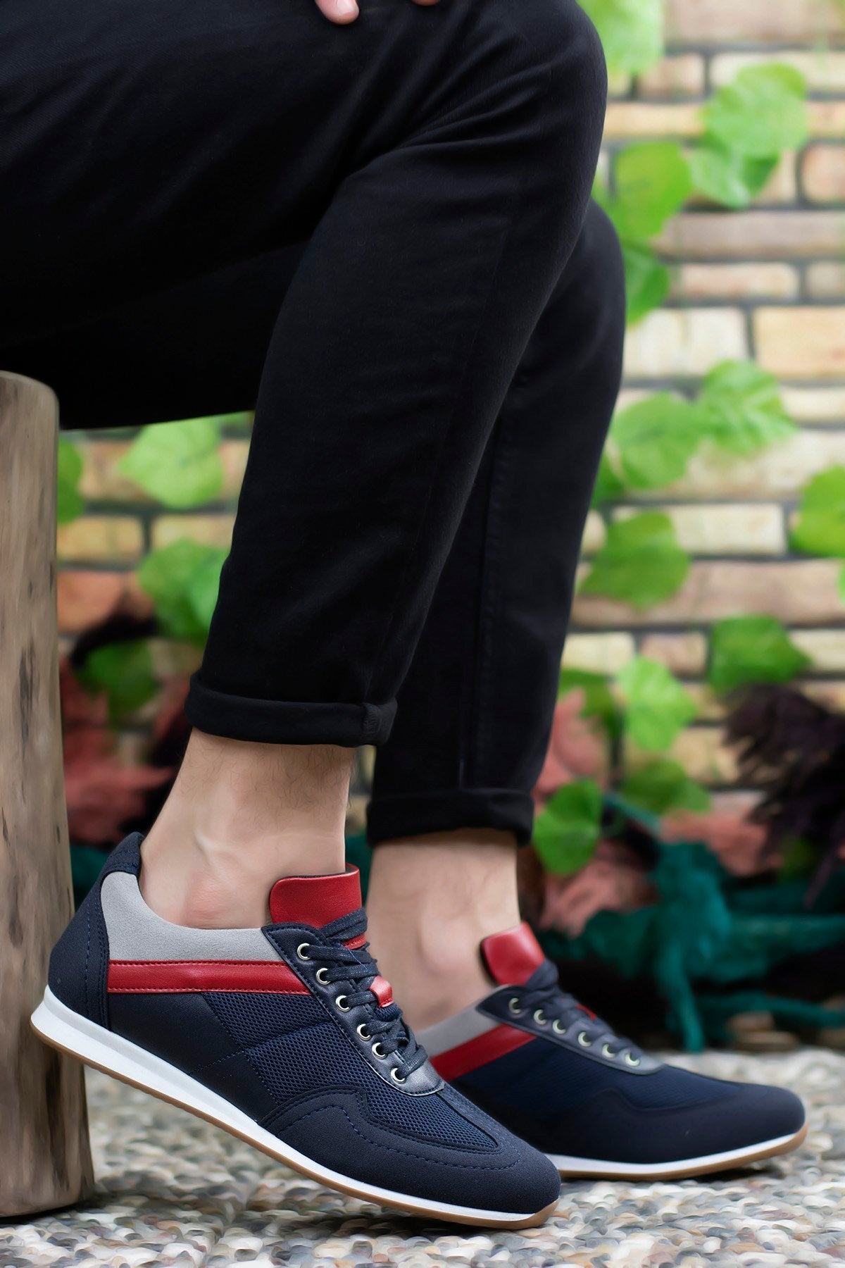 Riccon Erkek Sneaker 0012828 Lacivert Beyaz Kırmızı - Riccon