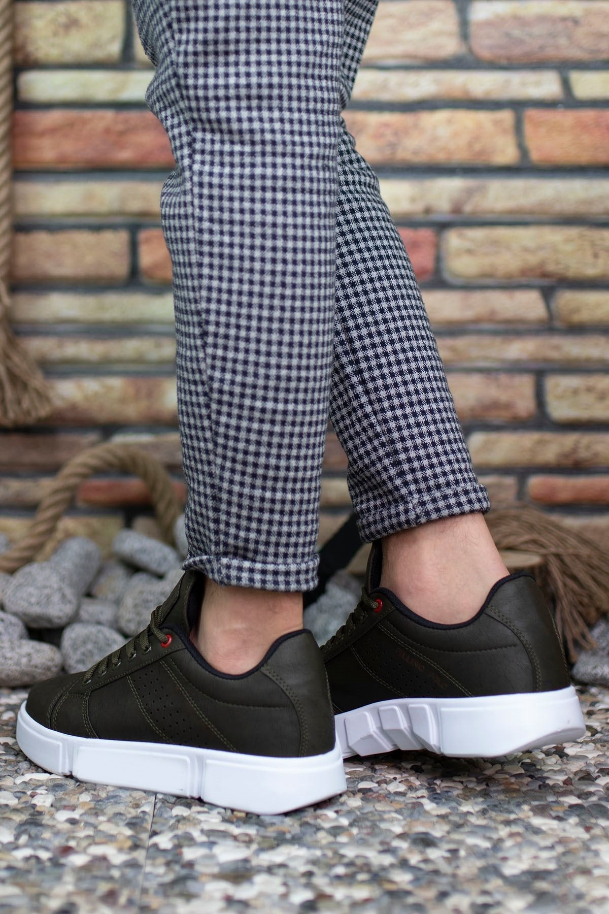 Riccon Erkek Sneaker 0012Y10 Haki Beyaz - Riccon