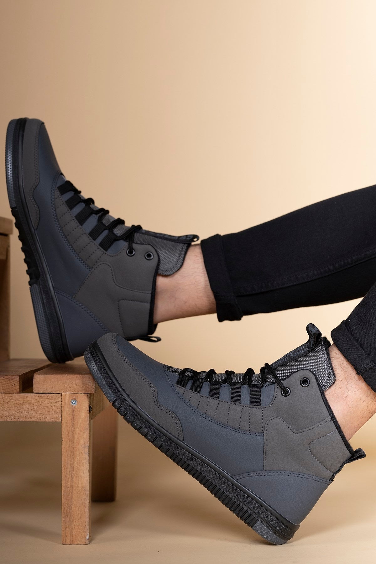 Riccon Erkek Sneaker Bot Gri Siyah - Riccon