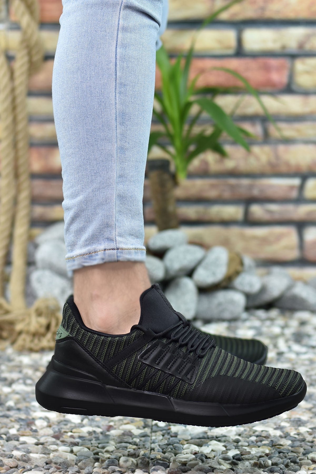 Riccon Erkek Sneaker Haki Siyah - Riccon