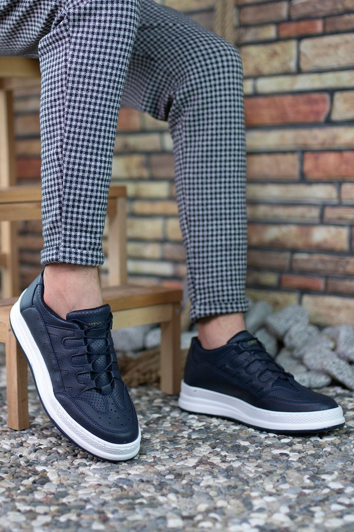 Riccon Erkek Sneaker Lacivert Beyaz - Riccon