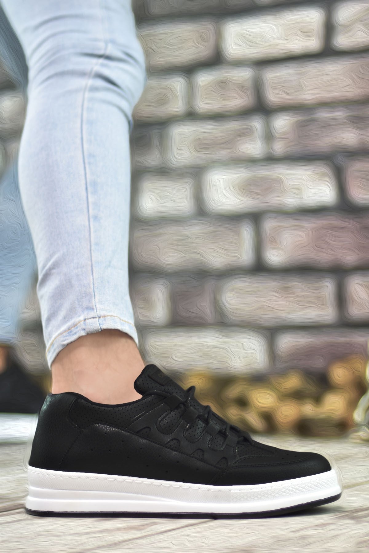 Riccon Erkek Sneaker Siyah Beyaz - Riccon