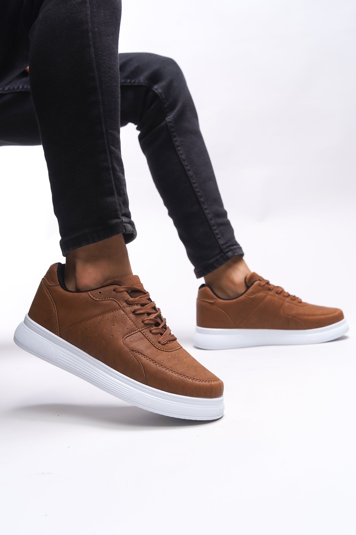 Riccon Jamethil Erkek Sneaker 0012110 Taba Beyaz - Riccon