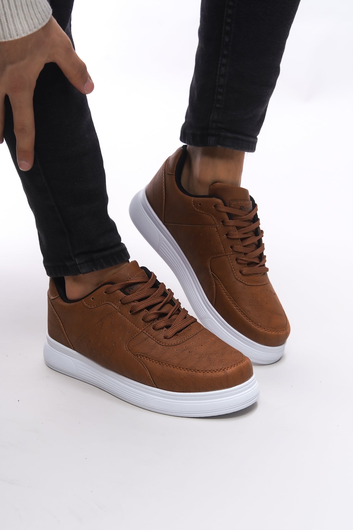 Riccon Jamethil Erkek Sneaker 0012110 Taba Beyaz - Riccon