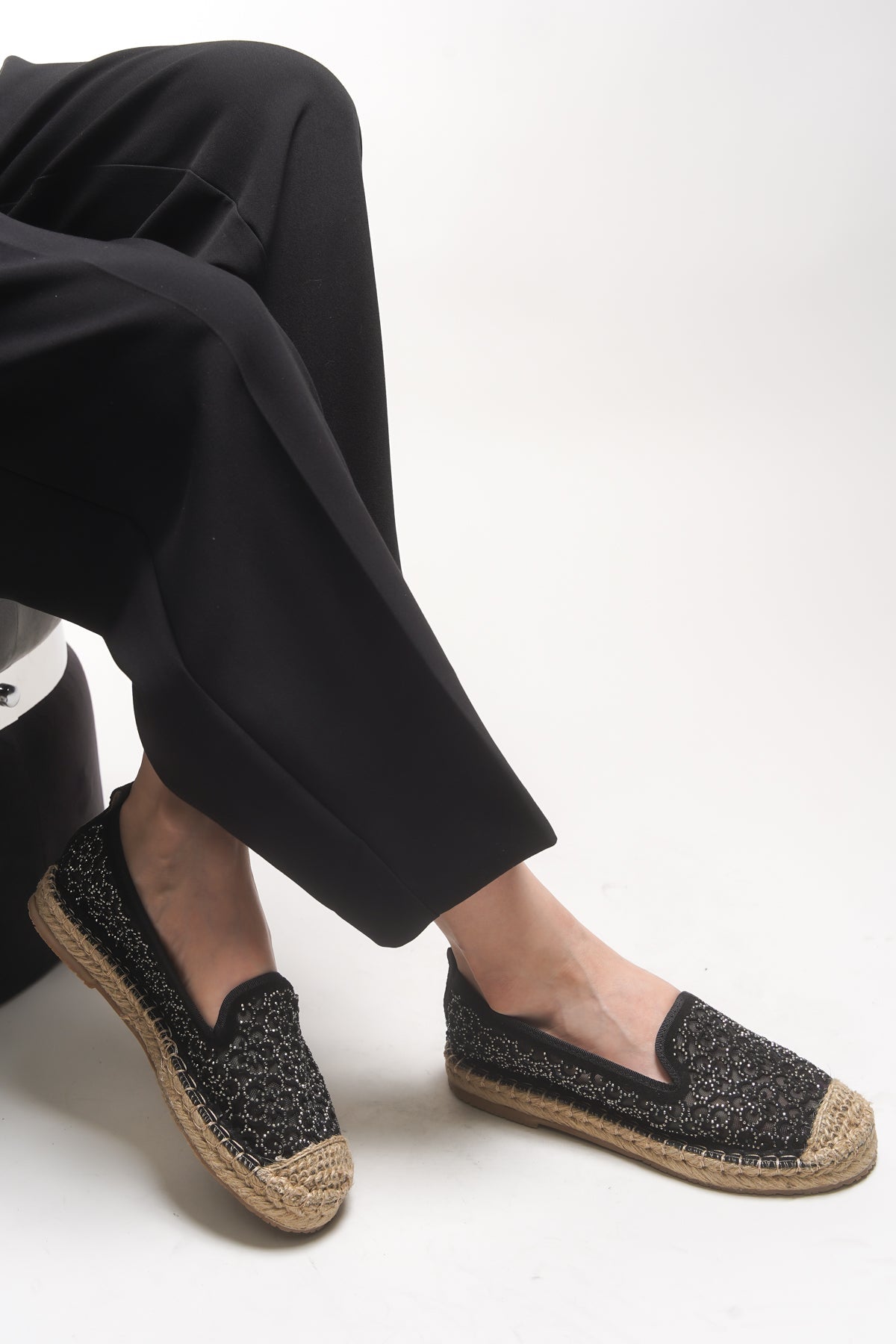 Riccon Jehyeth Kadın Espadril 00128 Siyah - Riccon