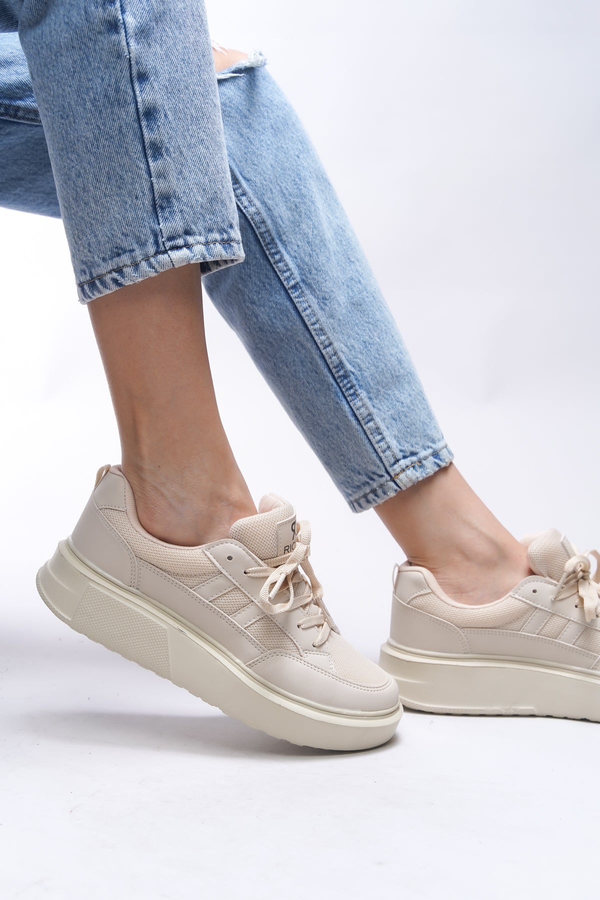 Riccon Kadın Sneaker 0012151 Ekru - Riccon