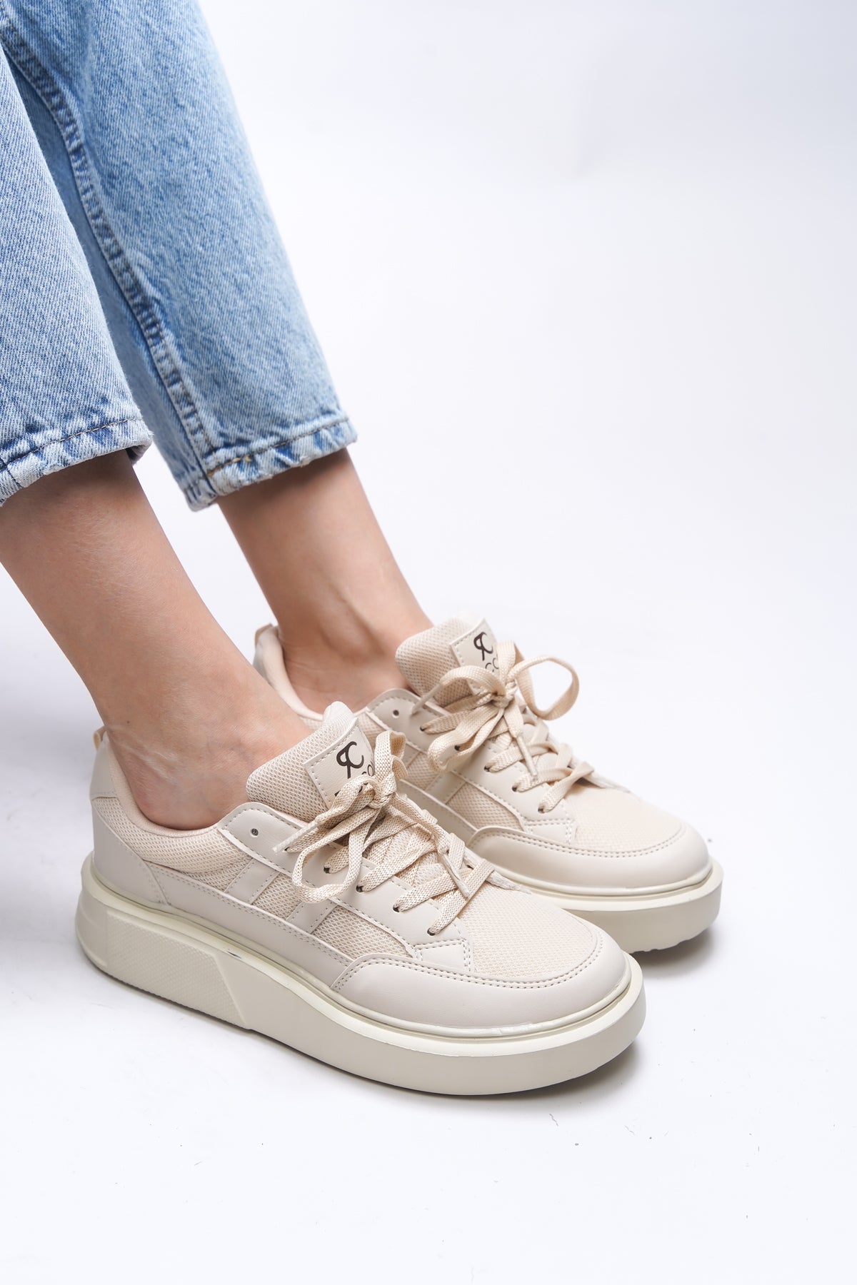 Riccon Kadın Sneaker 0012151 Ekru - Riccon