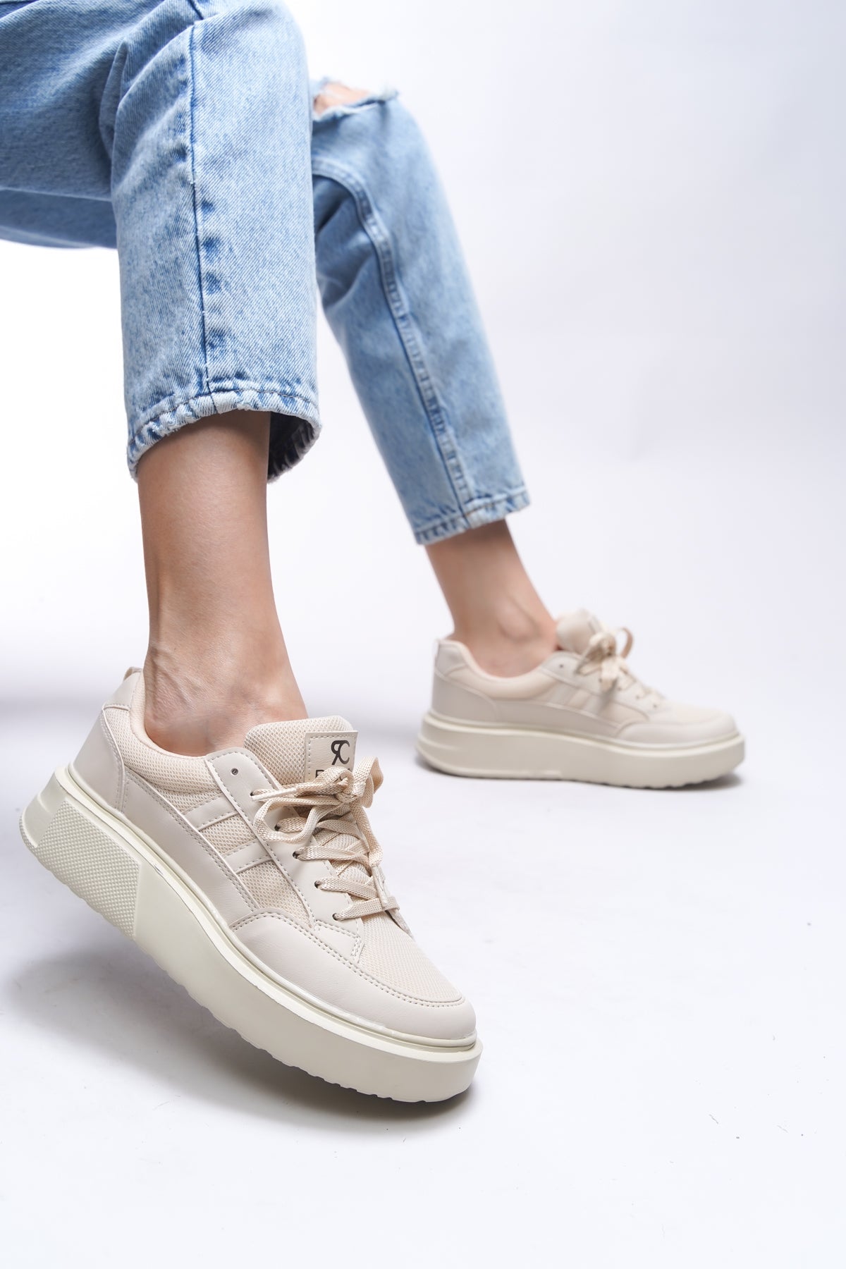Riccon Kadın Sneaker 0012151 Ekru - Riccon