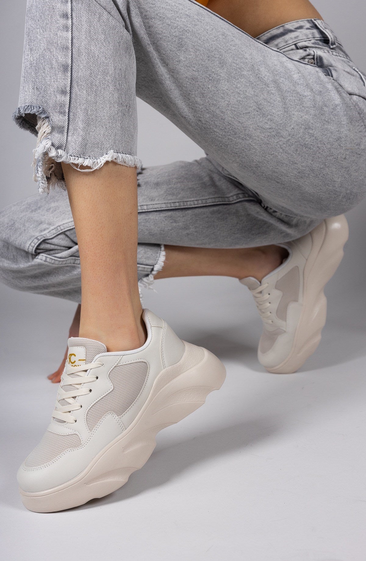 Riccon Kadın Sneaker 0012243 Bej - Riccon