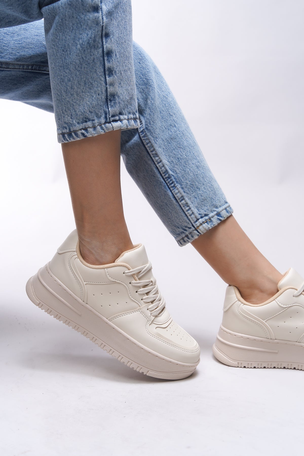 Riccon Kadın Sneaker 0012255 Bej - Riccon