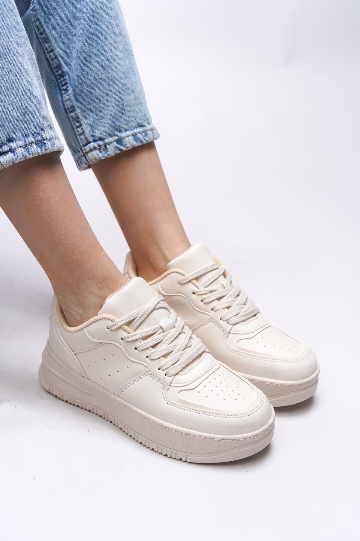 Riccon Kadın Sneaker 0012255 Bej - Riccon