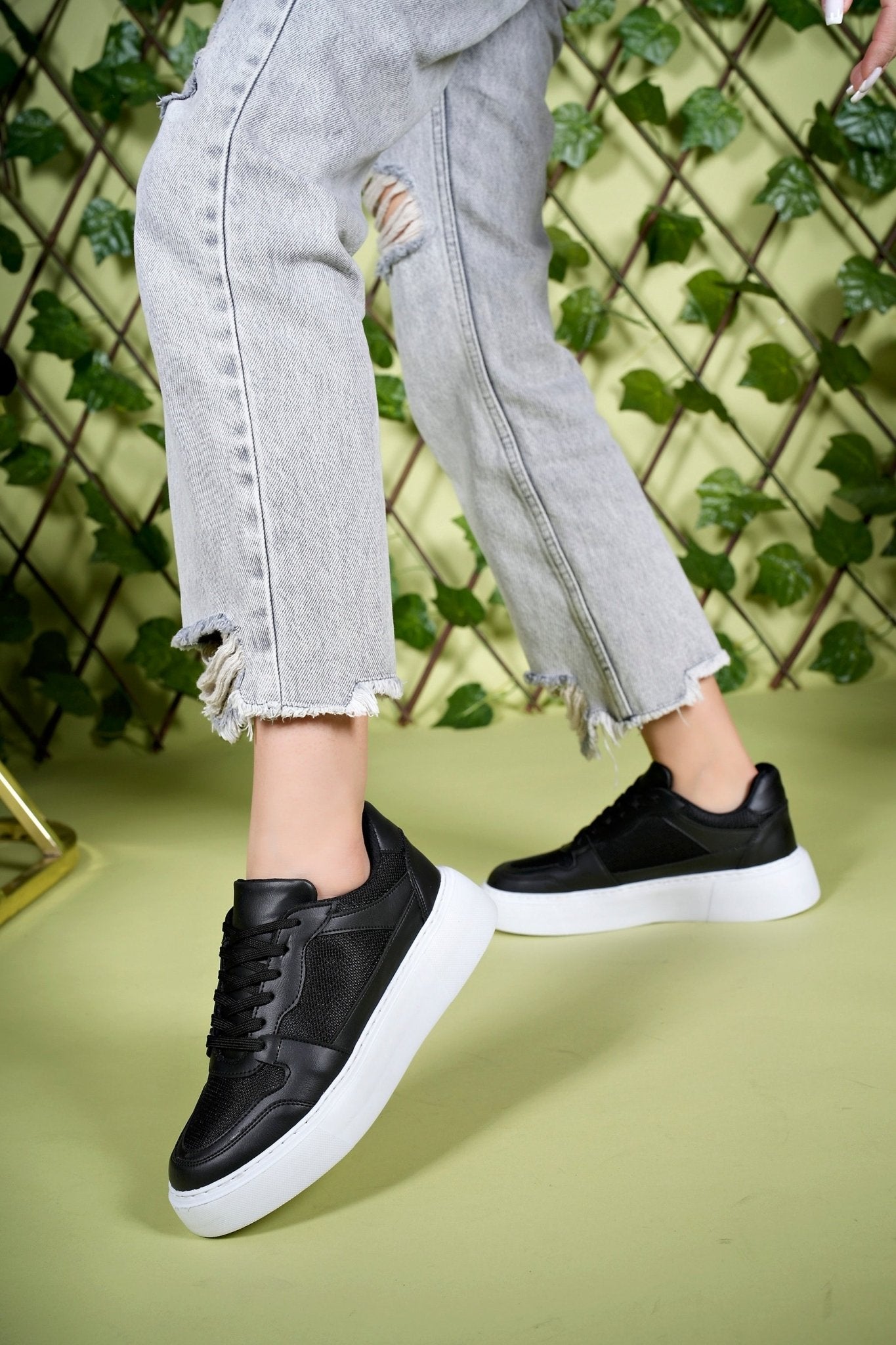 Riccon Kadın Sneaker 0012339 Siyah Beyaz - Riccon