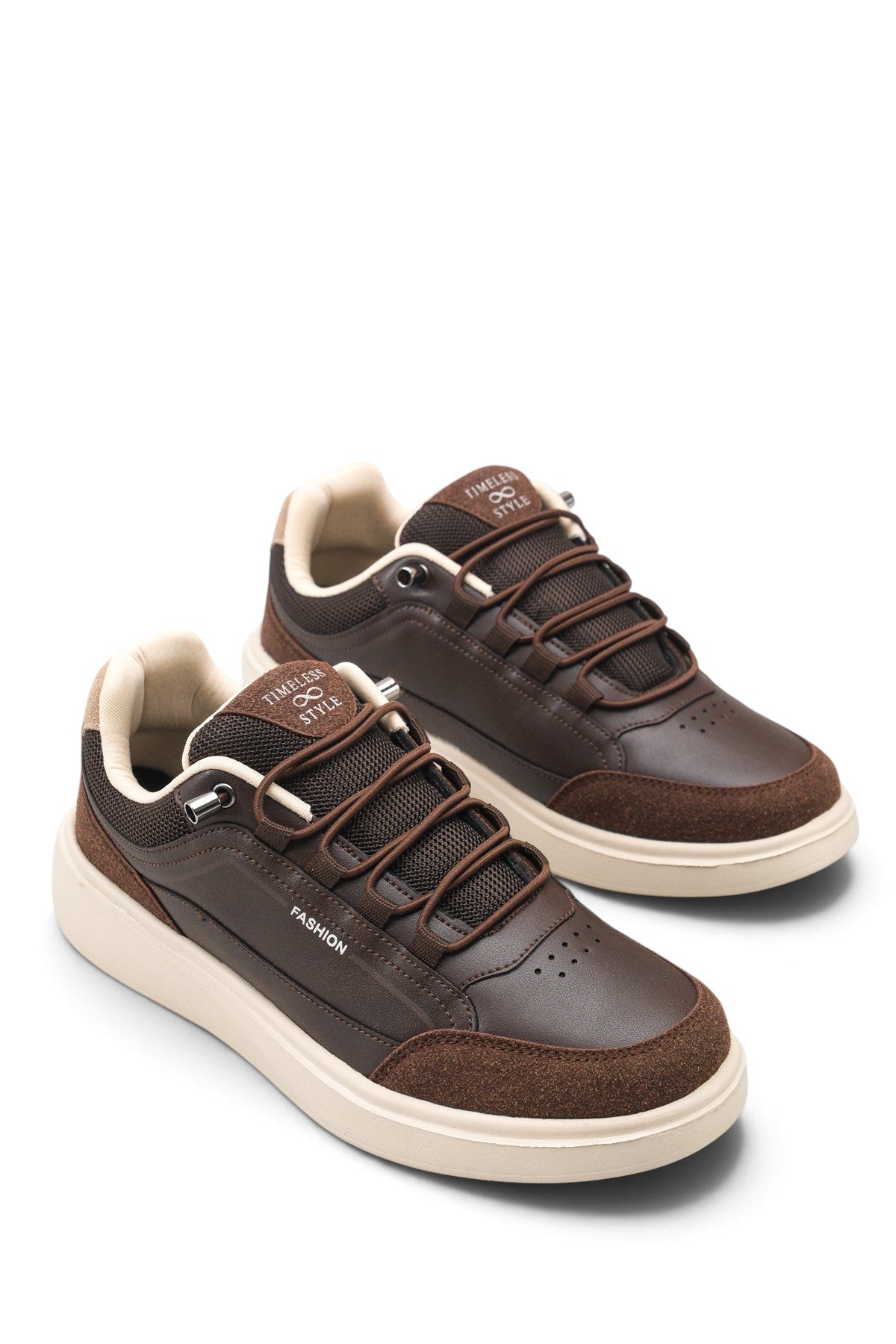 Riccon Larissa Sola Erkek Sneaker 0012055 Kahverengi Bej
