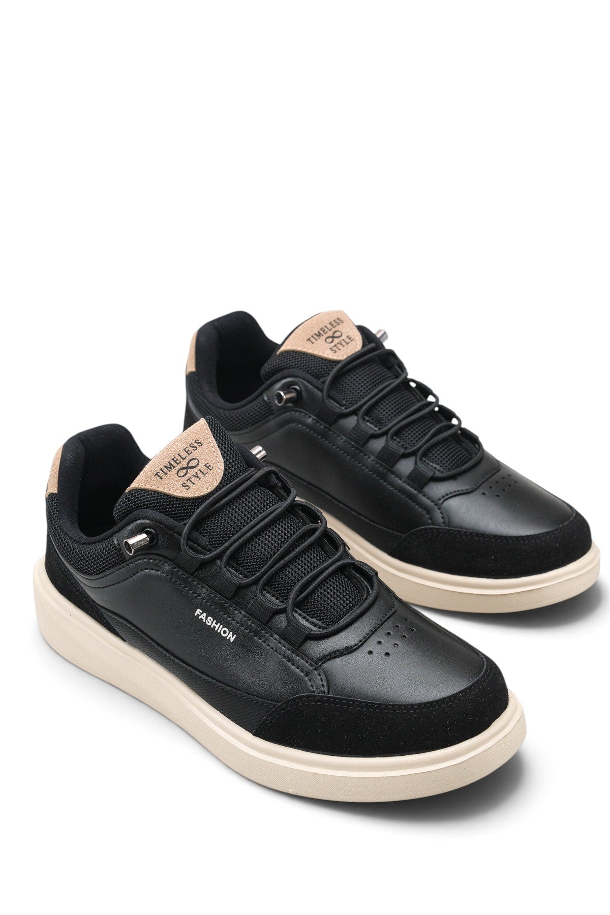 Riccon Larissa Sola Erkek Sneaker 0012055 Siyah Bej