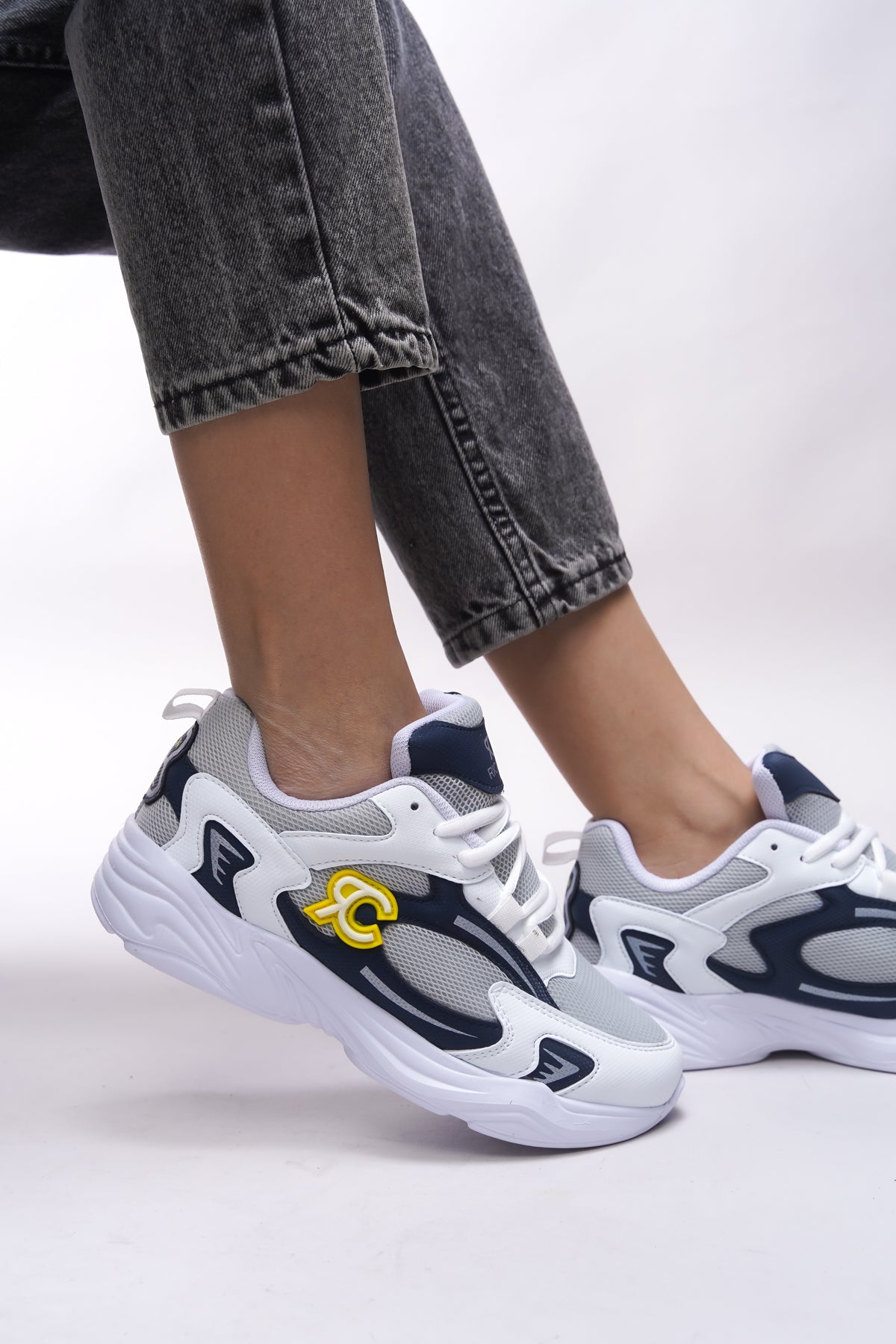 Riccon Niknaith Unisex Sneaker 0012725 Beyaz Lacivert - Riccon