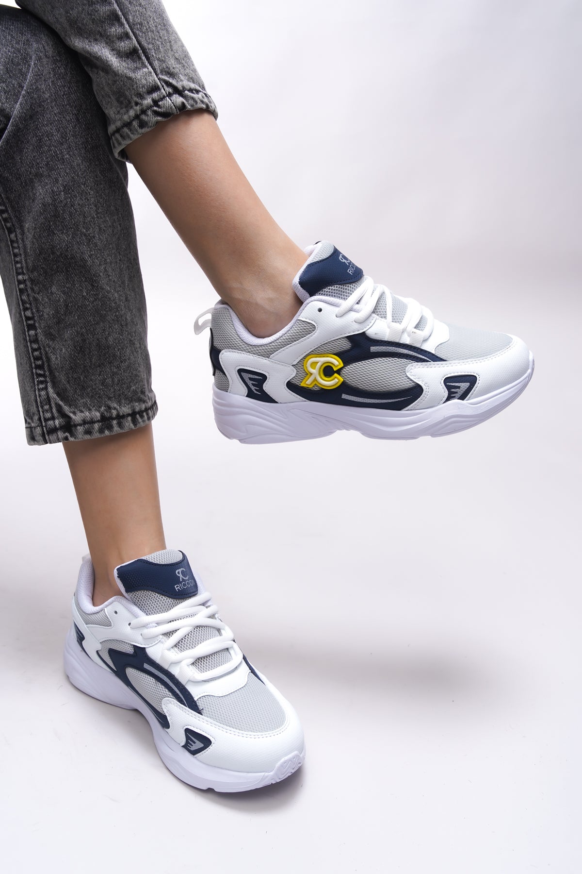 Riccon Niknaith Unisex Sneaker 0012725 Beyaz Lacivert - Riccon
