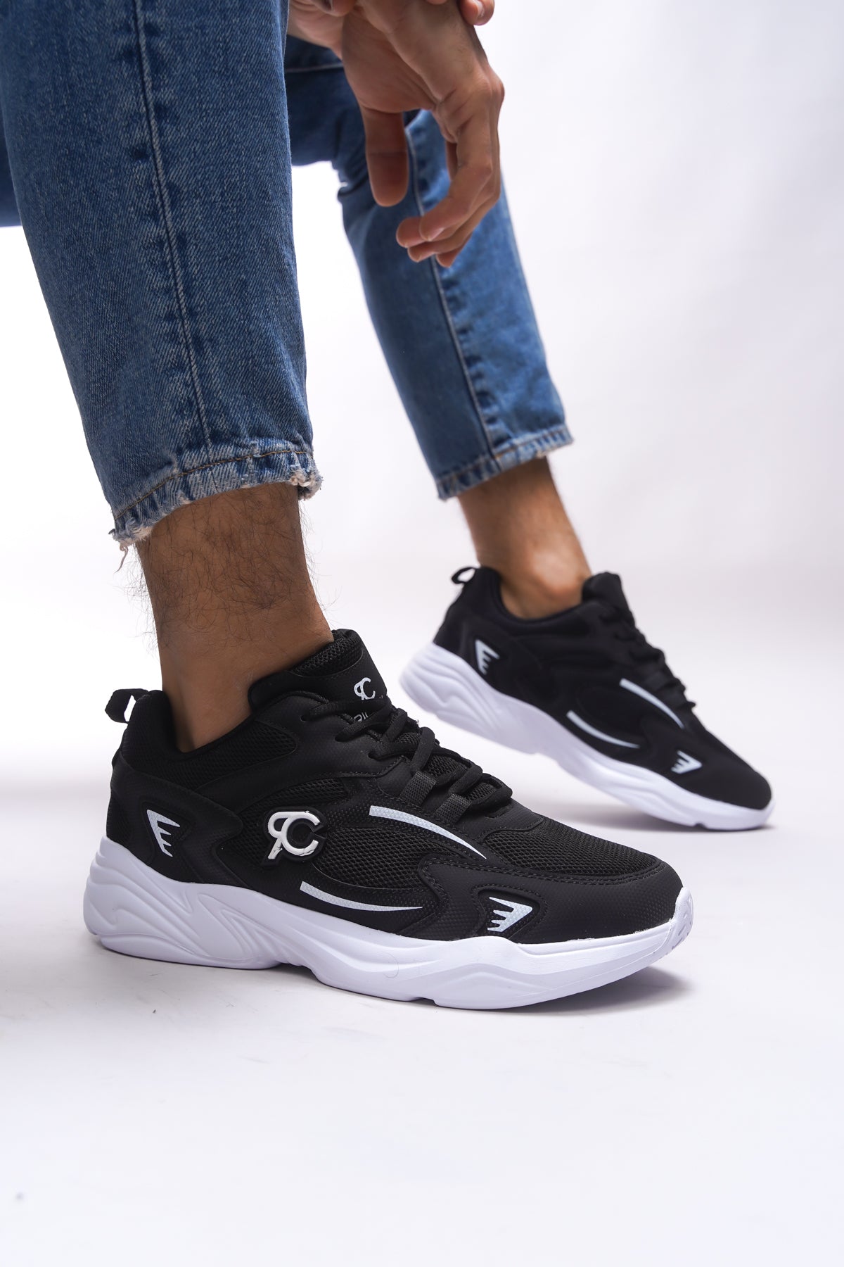 Riccon Niknaith Unisex Sneaker 0012725 Siyah Beyaz - Riccon