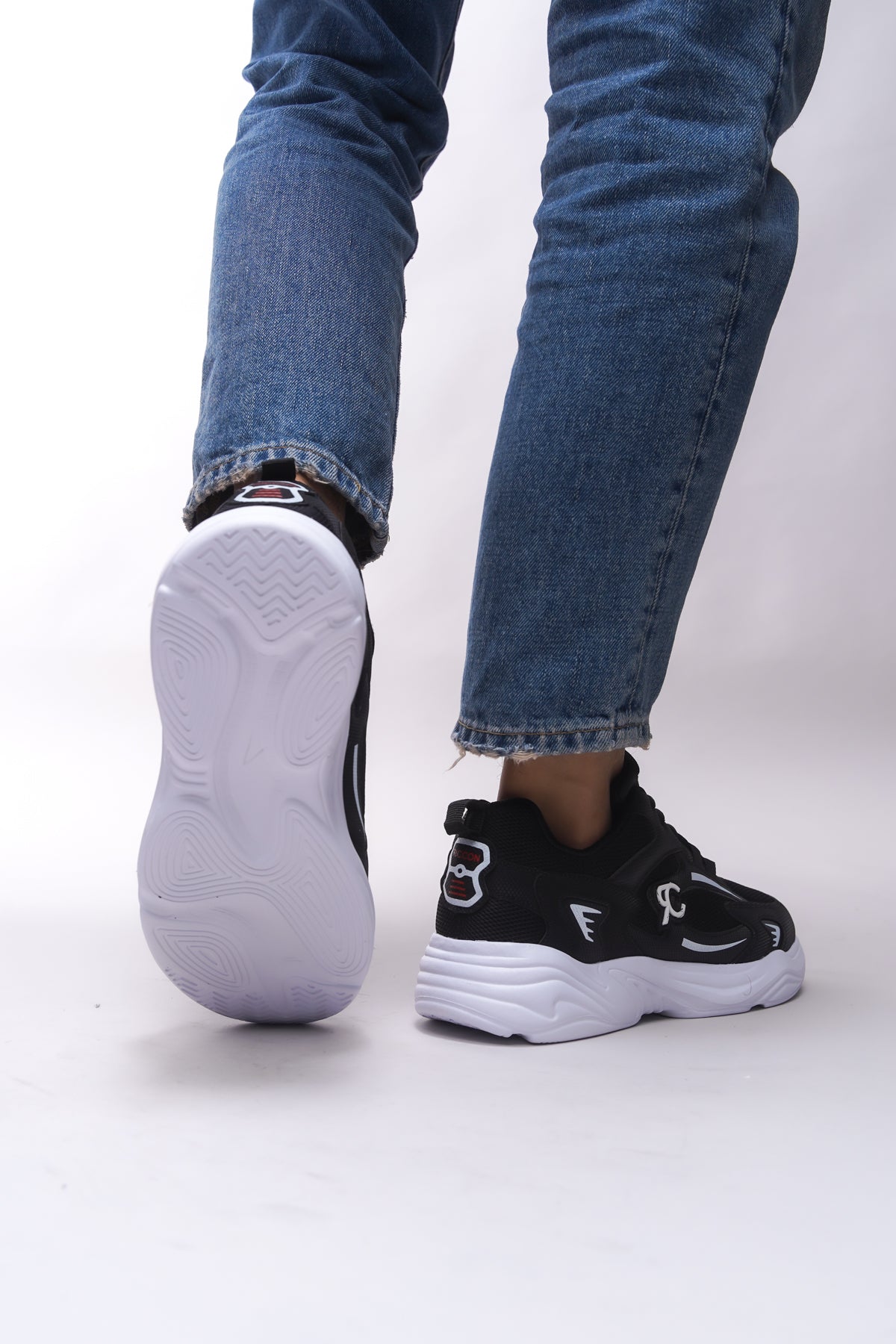 Riccon Niknaith Unisex Sneaker 0012725 Siyah Beyaz - Riccon