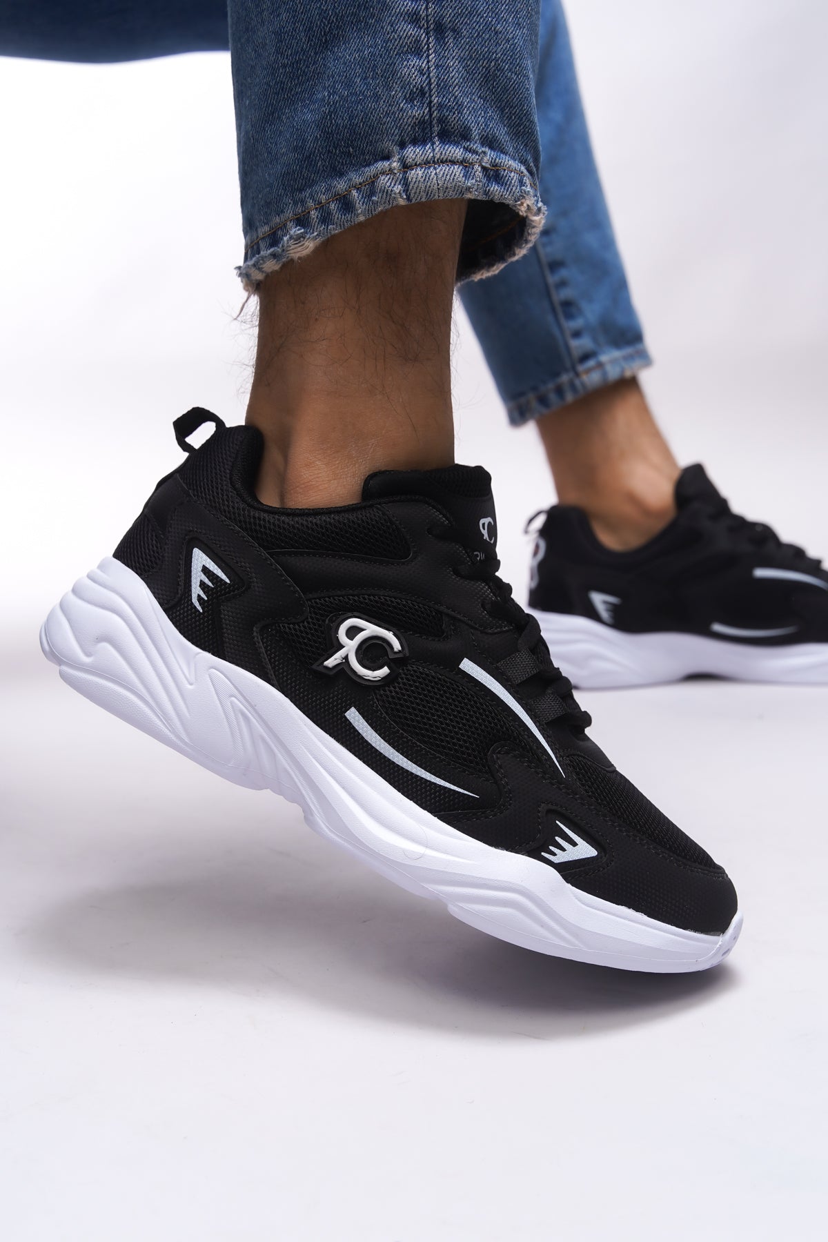 Riccon Niknaith Unisex Sneaker 0012725 Siyah Beyaz - Riccon