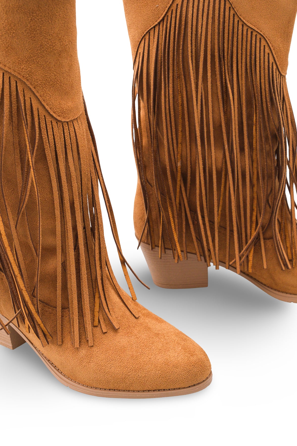 Riccon Phoebe Diva Kadın Püsküllü Western Çizme 0012897 Taba Süet