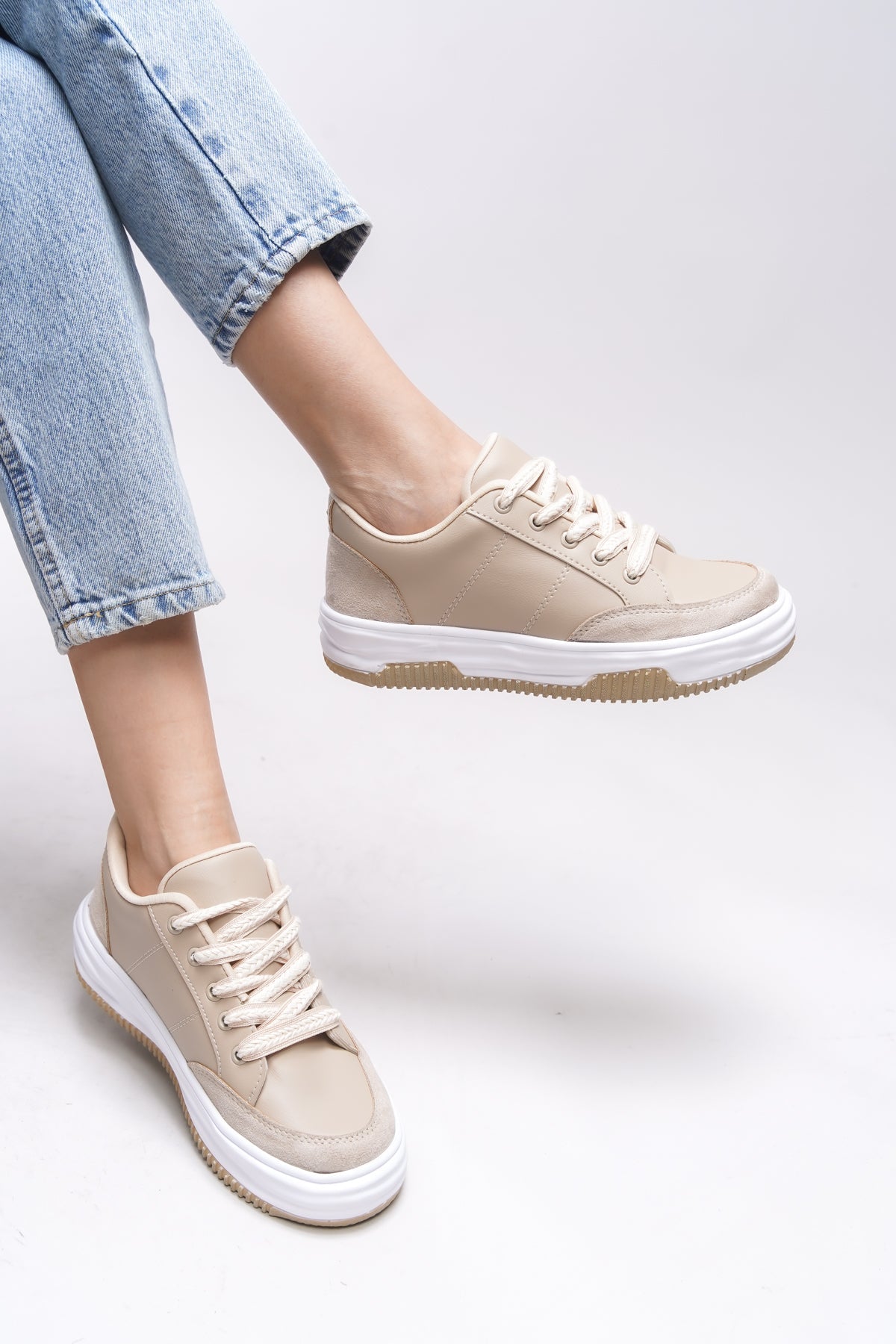 Riccon Rosesynora Kadın Sneaker 0012282 Bej - Riccon