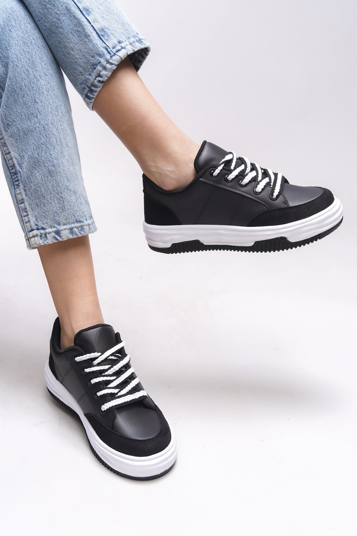 Riccon Rosesynora Kadın Sneaker 0012282 Siyah Beyaz - Riccon