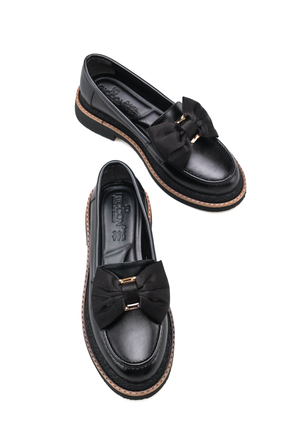 Riccon Siri Amara Kadın Loafer 0012512 Siyah Cilt