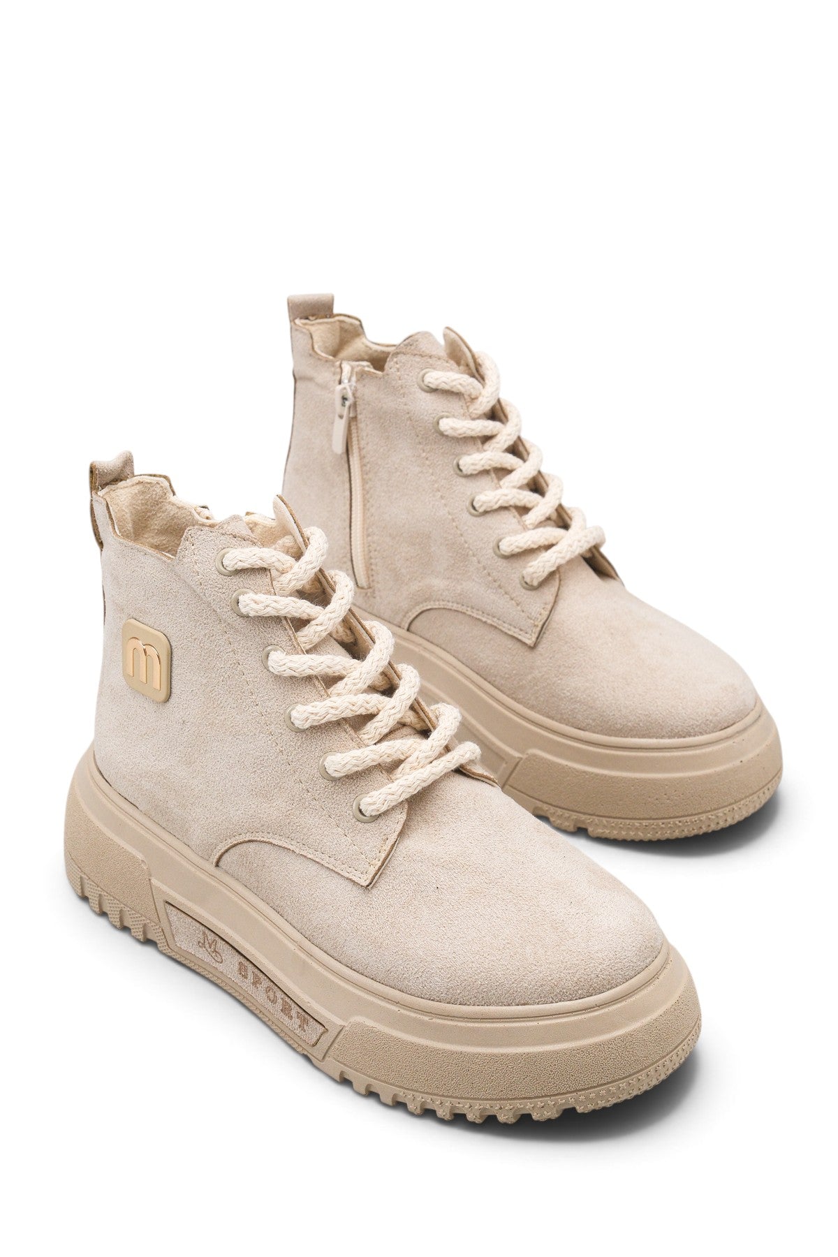 Riccon Siri Gala Kadın Sneaker Bot 0012939 Bej Süet
