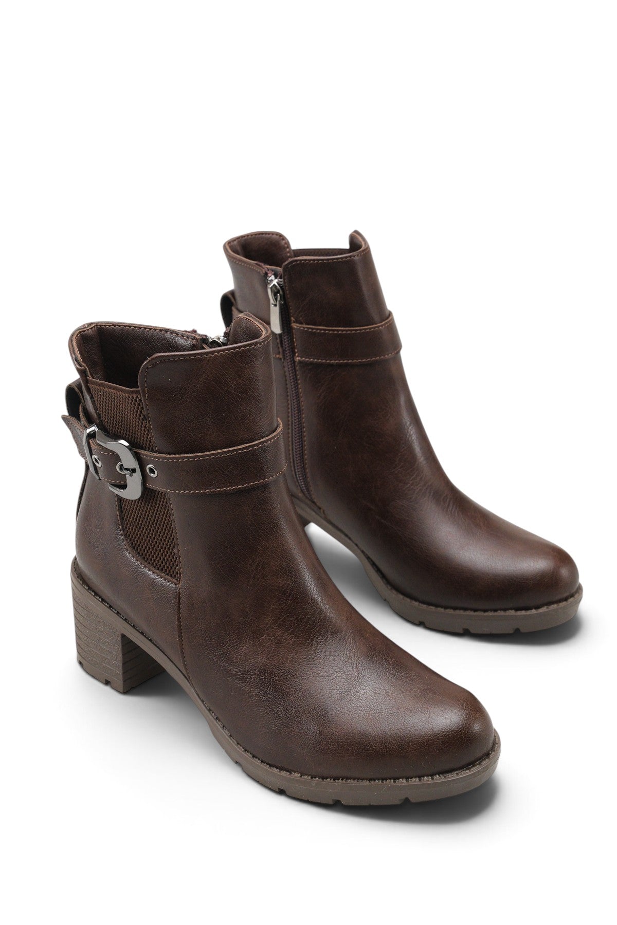 Riccon Stella Flora Kadın Topuklu Bot 0012735 Kahverengi Cilt