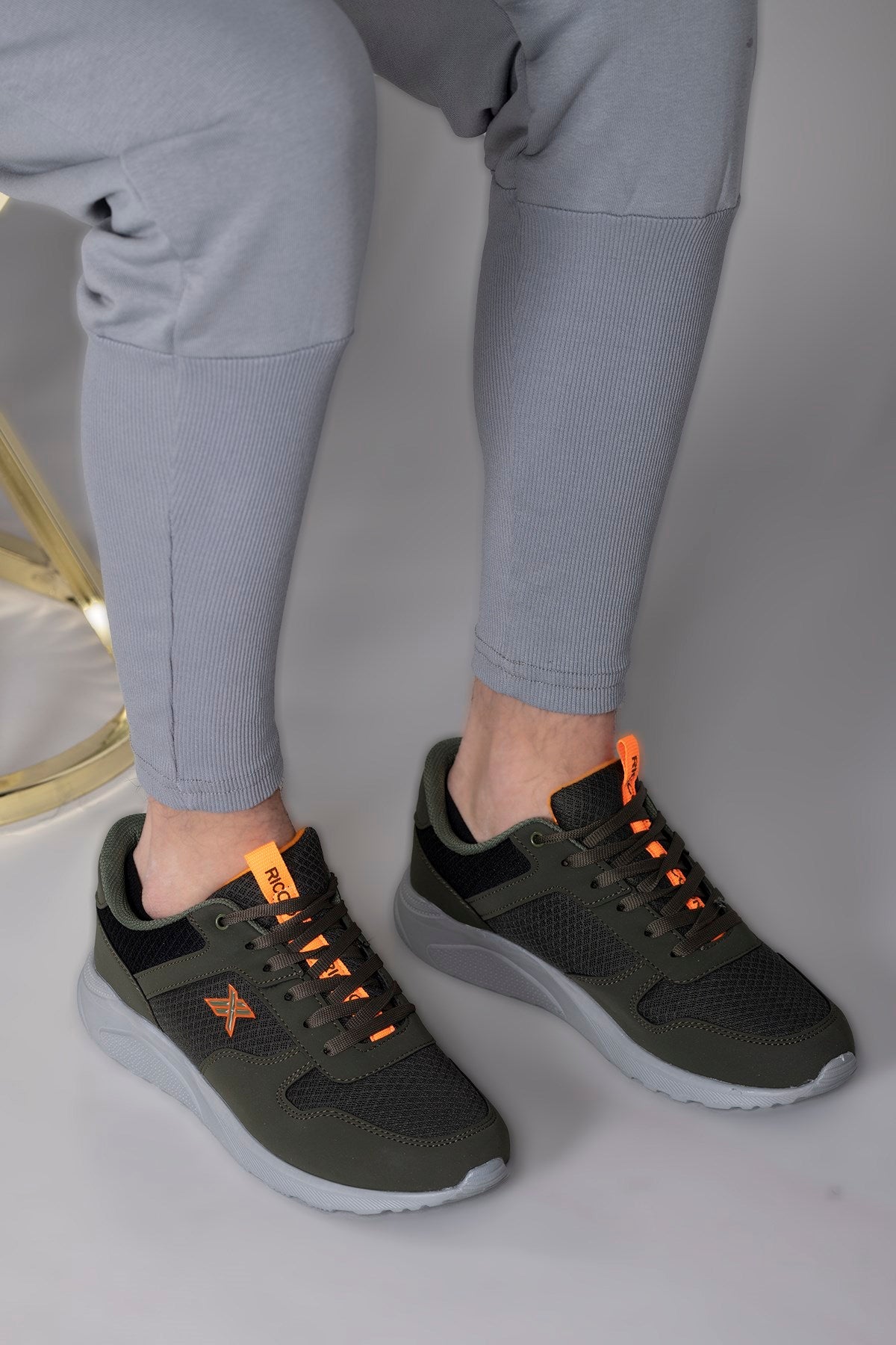 Riccon Süper Hafif Unisex Sneaker 00124039 Haki Turuncu - Riccon