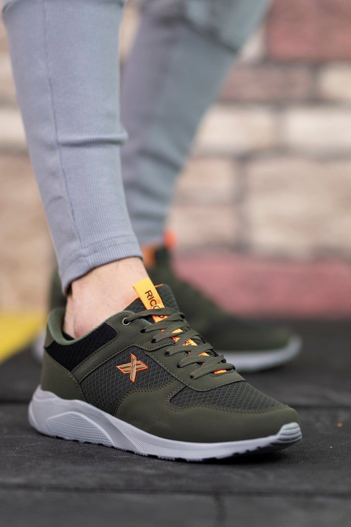 Riccon Süper Hafif Unisex Sneaker 00124039 Haki Turuncu - Riccon