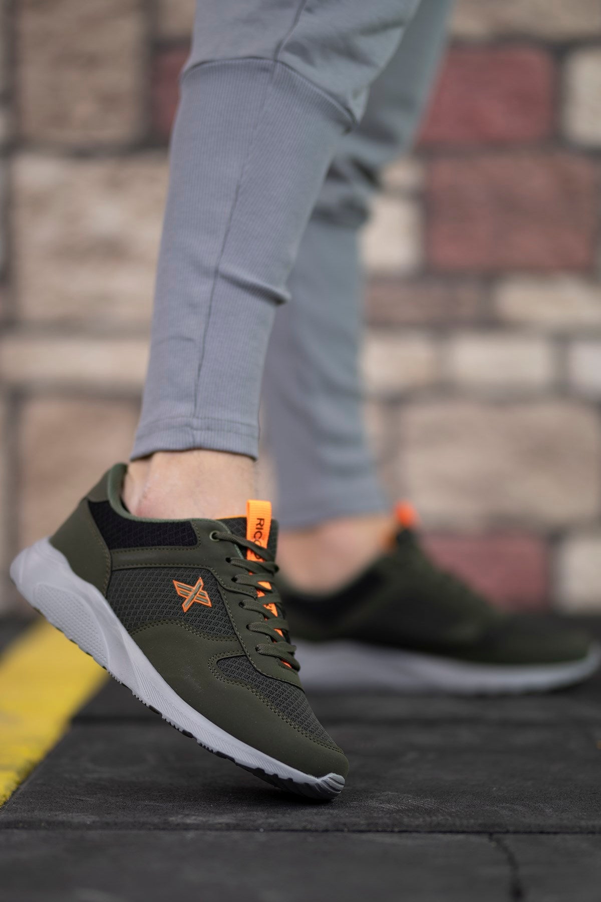 Riccon Süper Hafif Unisex Sneaker 00124039 Haki Turuncu - Riccon