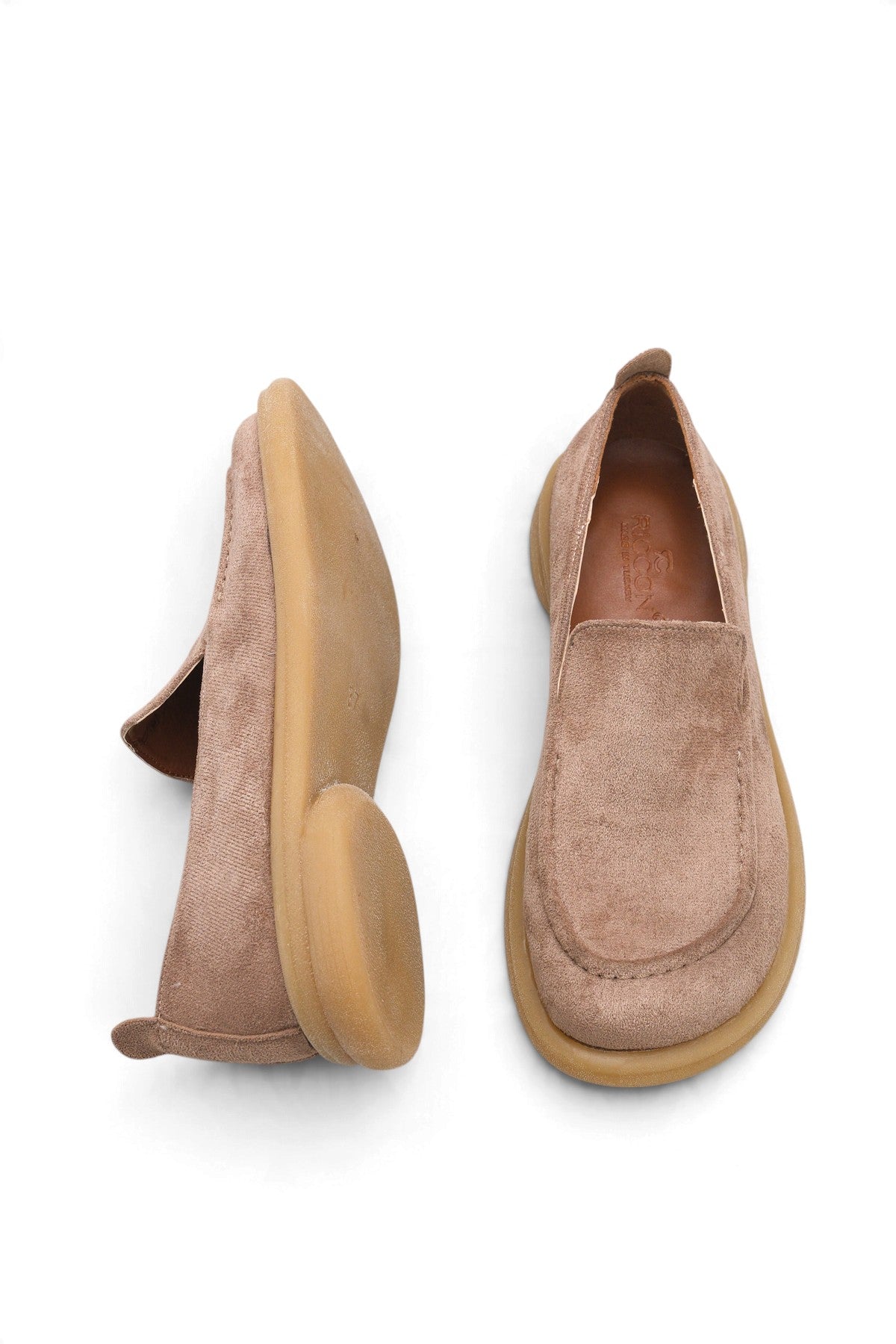 Riccon Talitha Nina Kadın Topuklu Loafer 00121657 Vizon Süet
