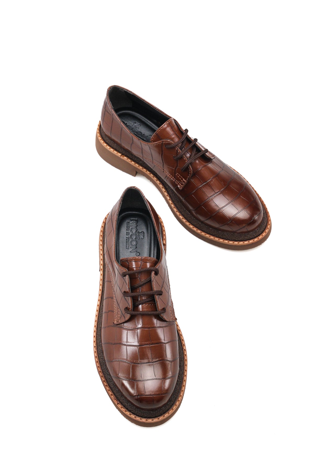 Riccon Talitha Serena Kadın Loafer 0012508 Kahverengi Kroko