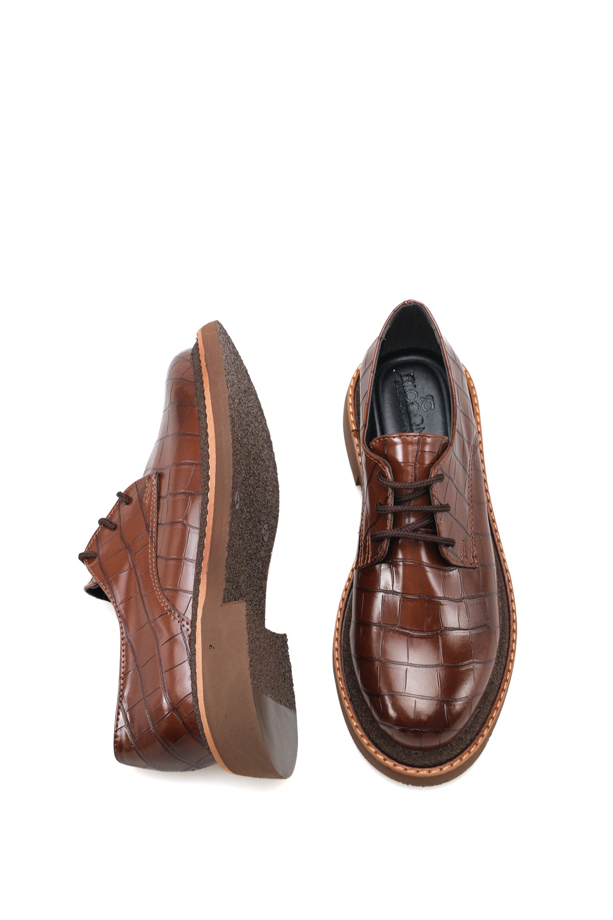 Riccon Talitha Serena Kadın Loafer 0012508 Kahverengi Kroko