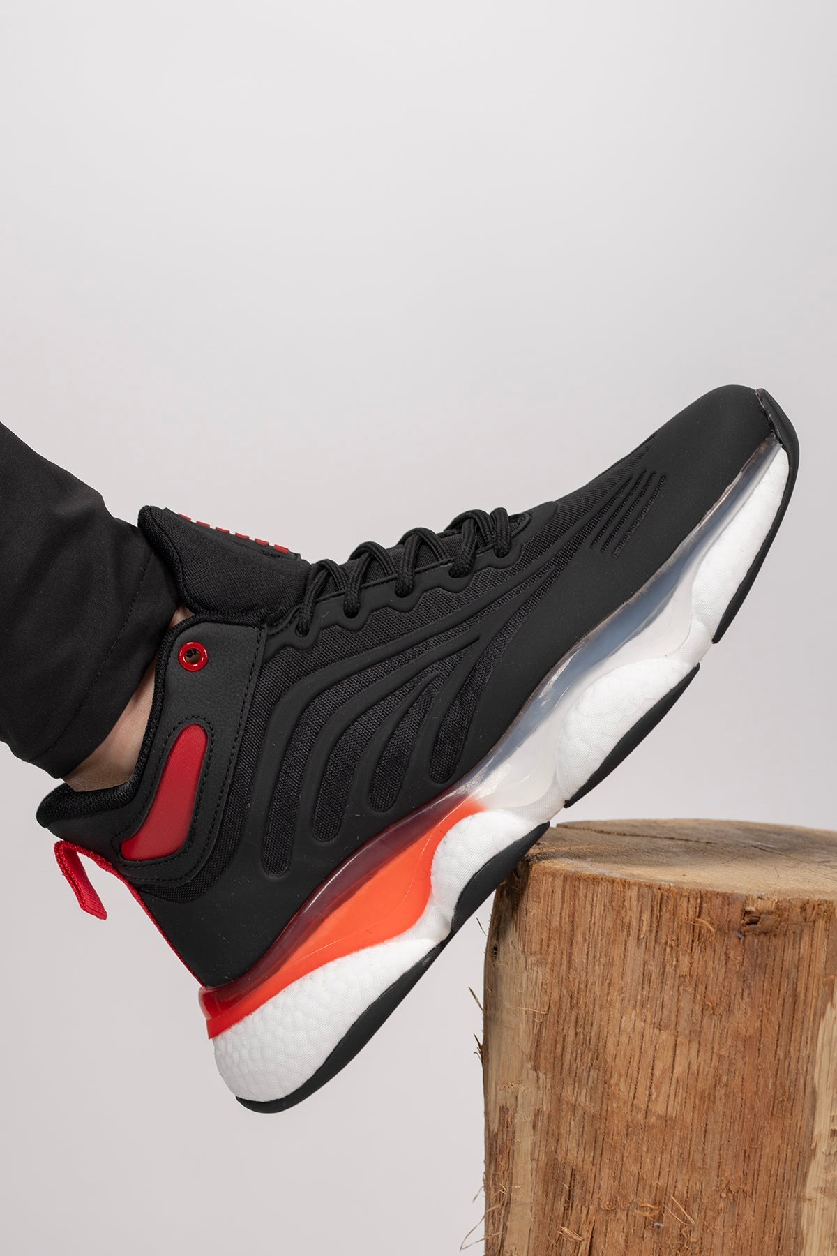 Riccon Tharndaer Erkek Sneaker Bot 0012420 Siyah Kırmızı - Riccon