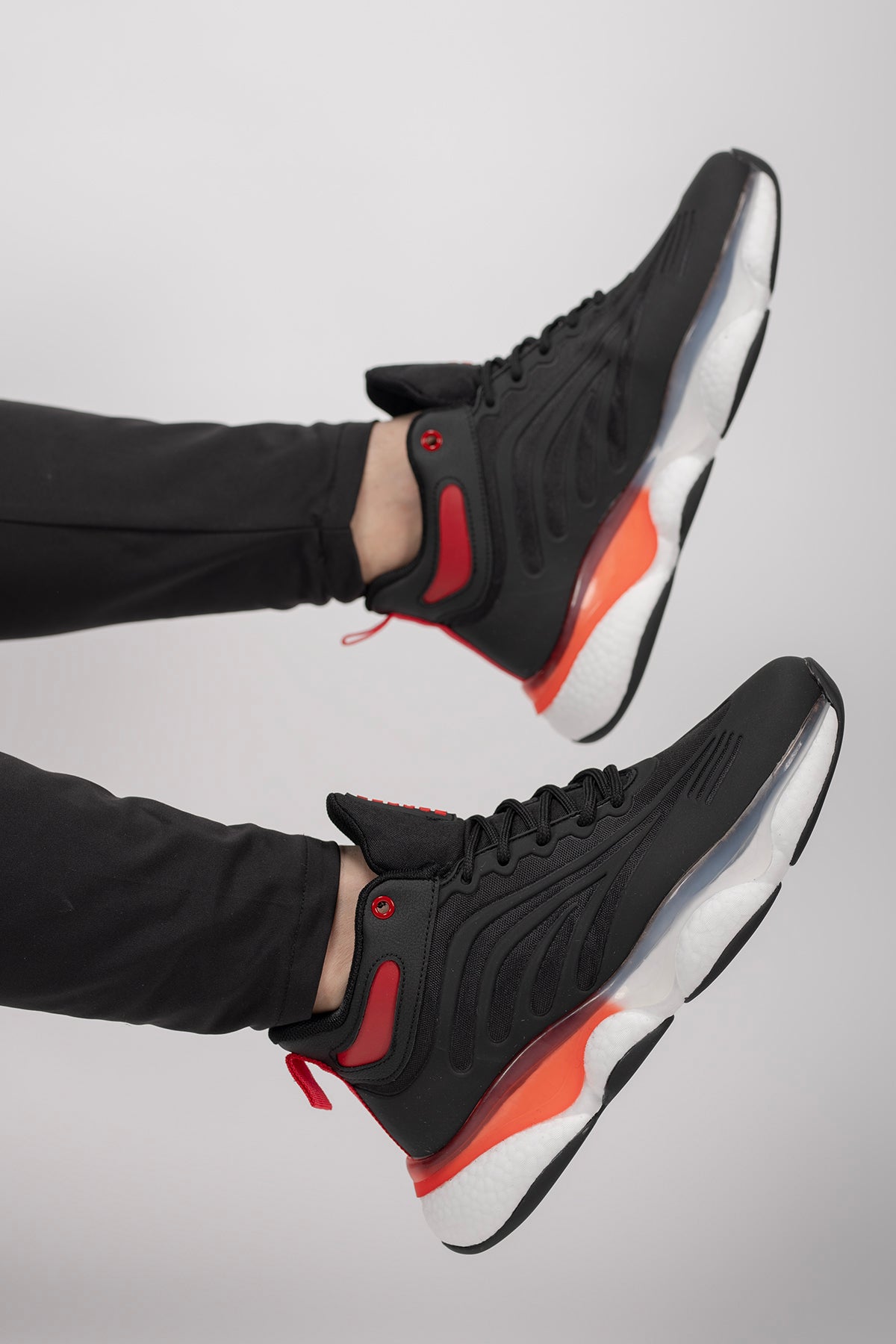 Riccon Tharndaer Erkek Sneaker Bot 0012420 Siyah Kırmızı - Riccon