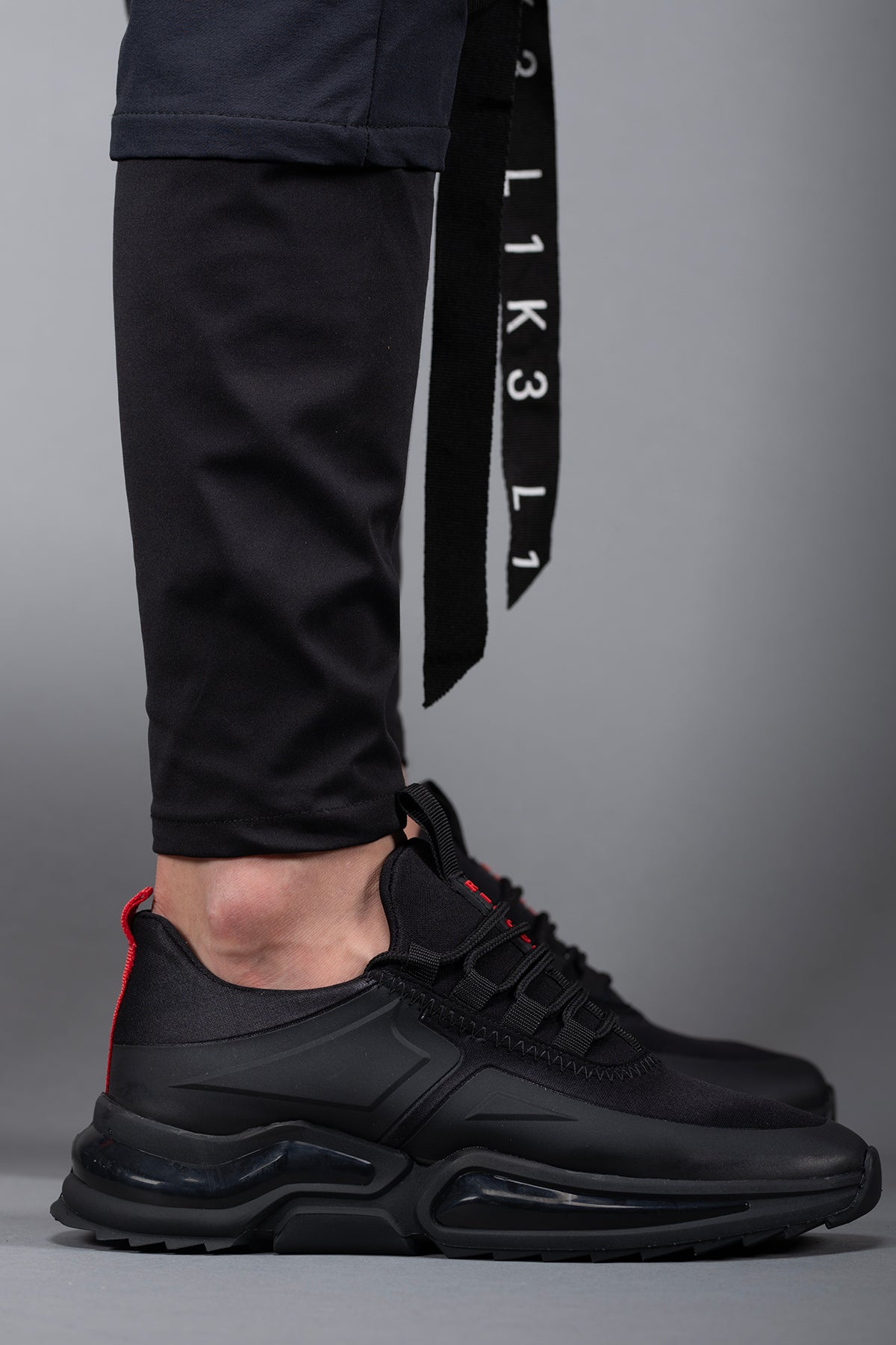 Riccon Thranduil Erkek Sneaker 0012836 Siyah Kırmızı - Riccon