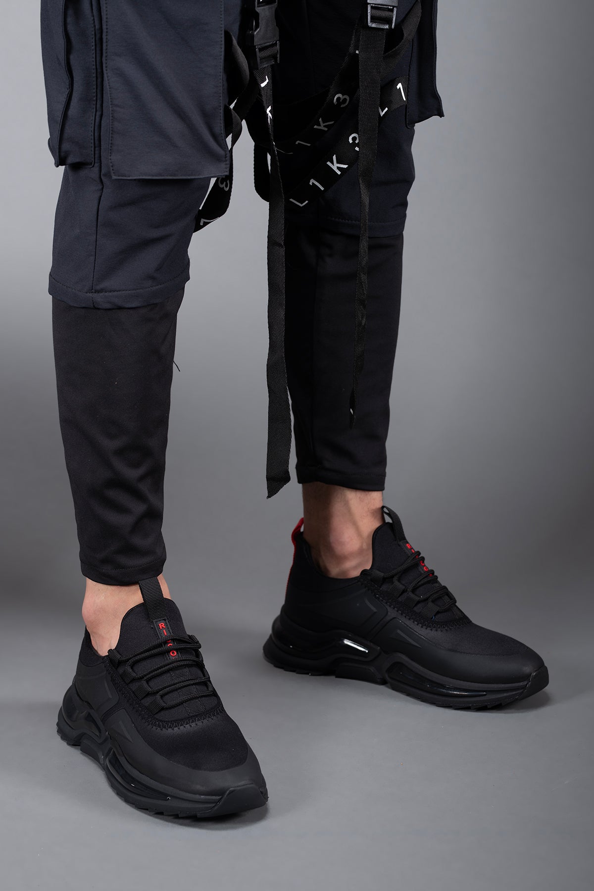 Riccon Thranduil Erkek Sneaker 0012836 Siyah Kırmızı - Riccon