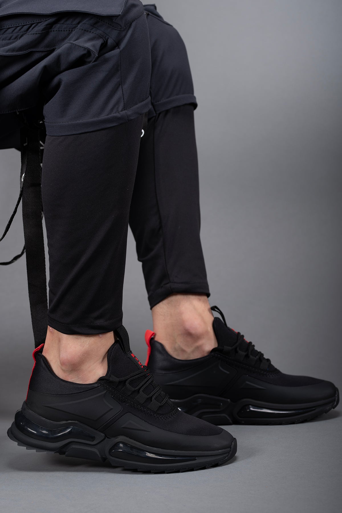 Riccon Thranduil Erkek Sneaker 0012836 Siyah Kırmızı - Riccon